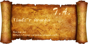 Timár Aranka névjegykártya