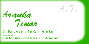 aranka timar business card